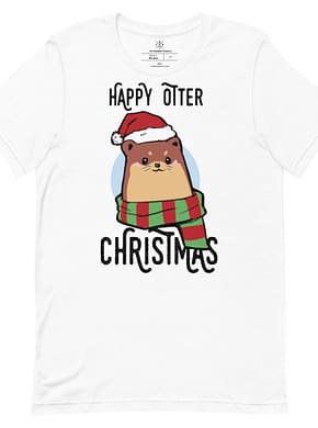 Happy Otter Christmas Short-Sleeve Women’s T-Shirt
