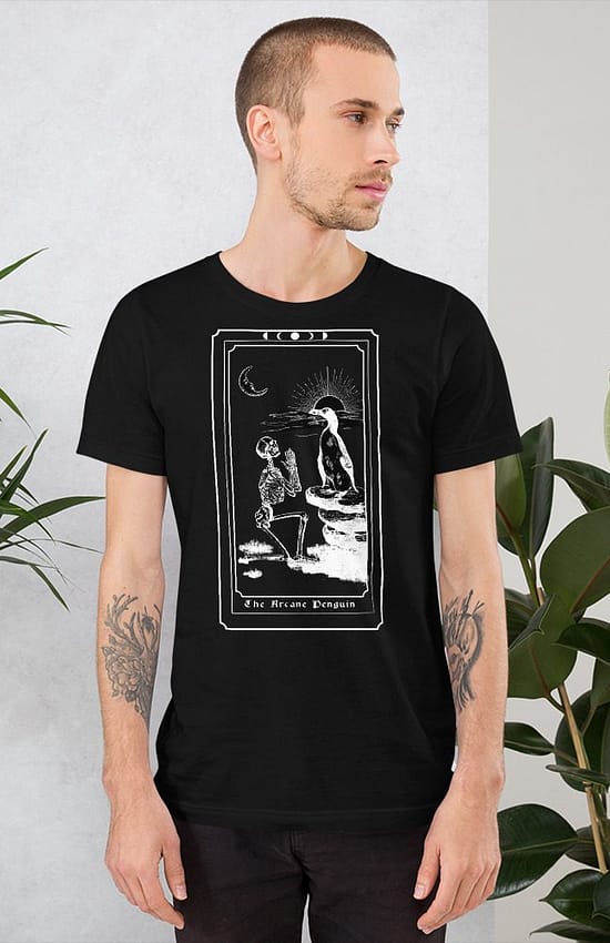 The Arcane Penguin Tarot Card Short-Sleeve Men's T-Shirt