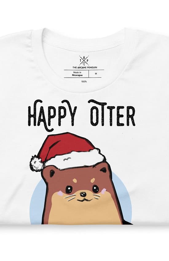 Happy Otter Christmas Short-Sleeve Men's T-Shirt