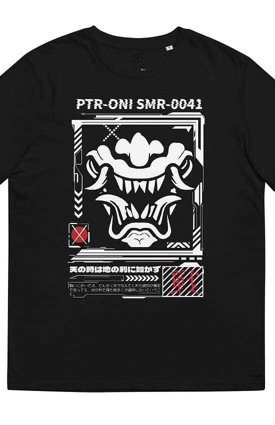 PTR-ONI SMR-0041 Men's black organic cotton t-shirt