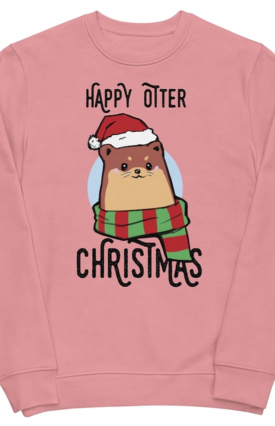 Happy Otter Christmas Men's eco sweatshirt