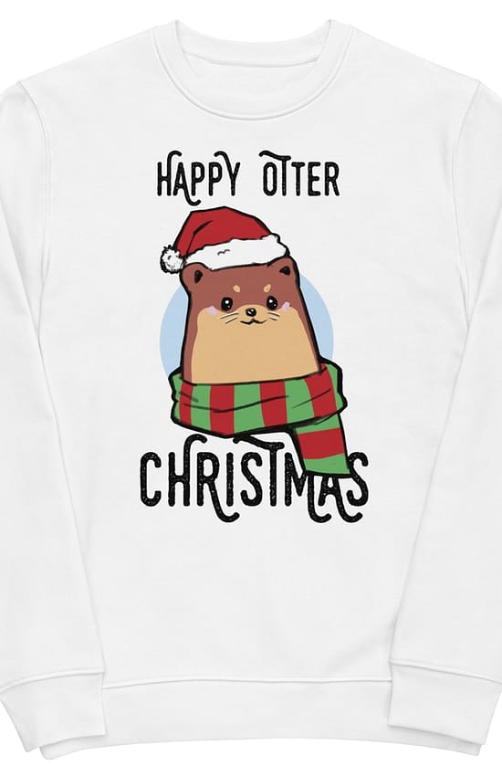 Happy Otter Christmas Men's eco sweatshirt